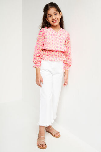 Pink Solid Flared Top, Pink, image 1